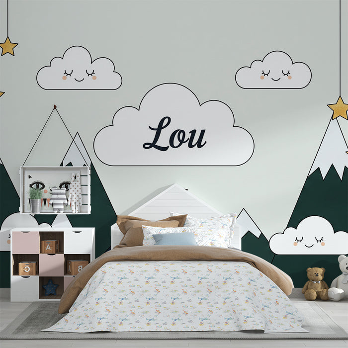 Papel de parede quarto bebê | Nježne planine i osmijeh oblaka Lou