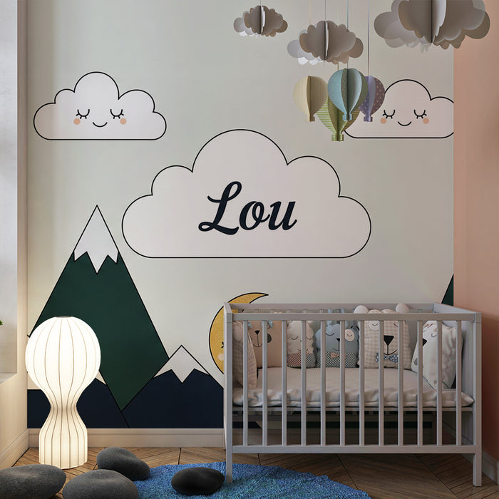 Papel de parede quarto bebê | Nježne planine i osmijeh oblaka Lou