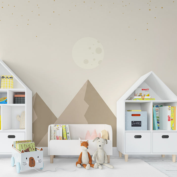 Tapet za dječju sobu | Planine i nježni mjesec