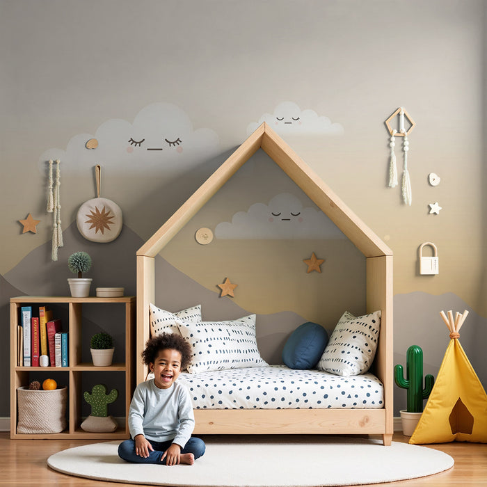 Papier de parede izba pre bábätko | Hory a oblaky, ktoré spia