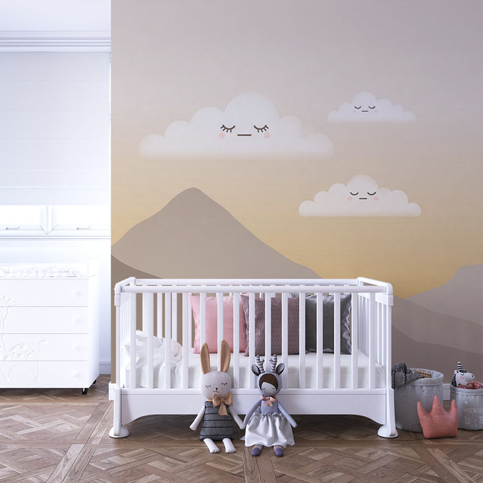 Papier de parede izba pre bábätko | Hory a oblaky, ktoré spia