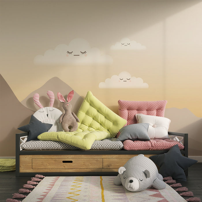 Papier de parede izba pre bábätko | Hory a oblaky, ktoré spia