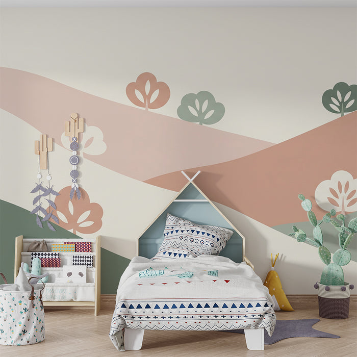 Tapet barnerom | Fjell og små busker