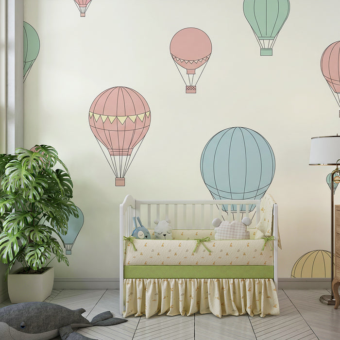 Papier de parede izby pre bábätká | Farebné balóniky na jemnom pozadí