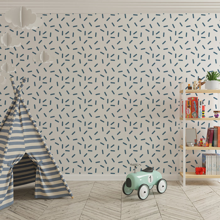 Tapet pentru camera copilului | Model abstract cu linii delicate și moderne