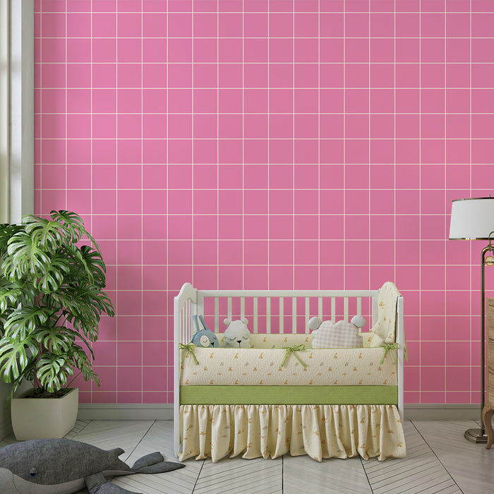 Paberi tapeet beebi tuba | Õrnad roosad ruudulised mustrid