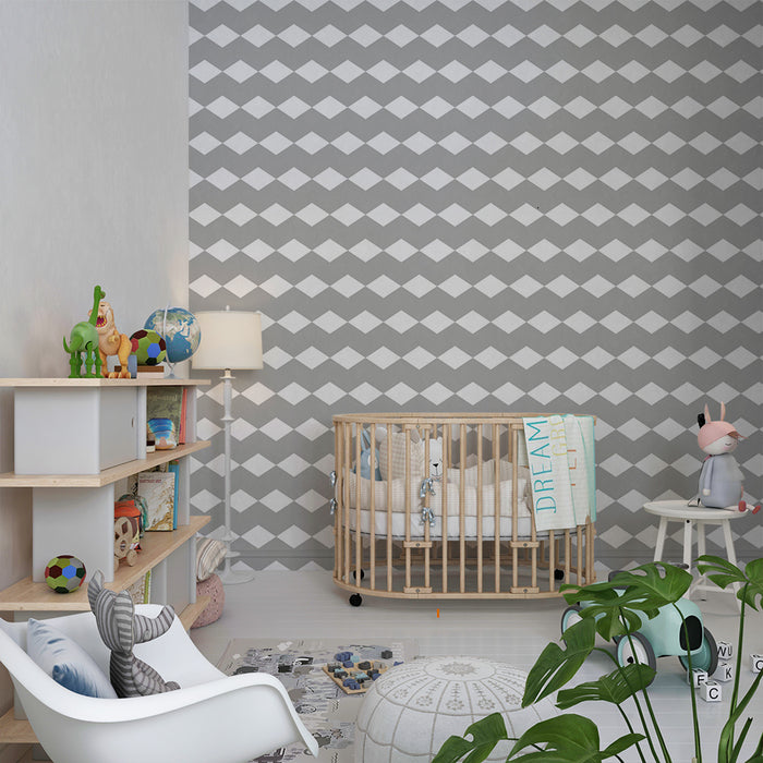 Beebitoosapapier | Elegantne hallmust-valge rombimustriga