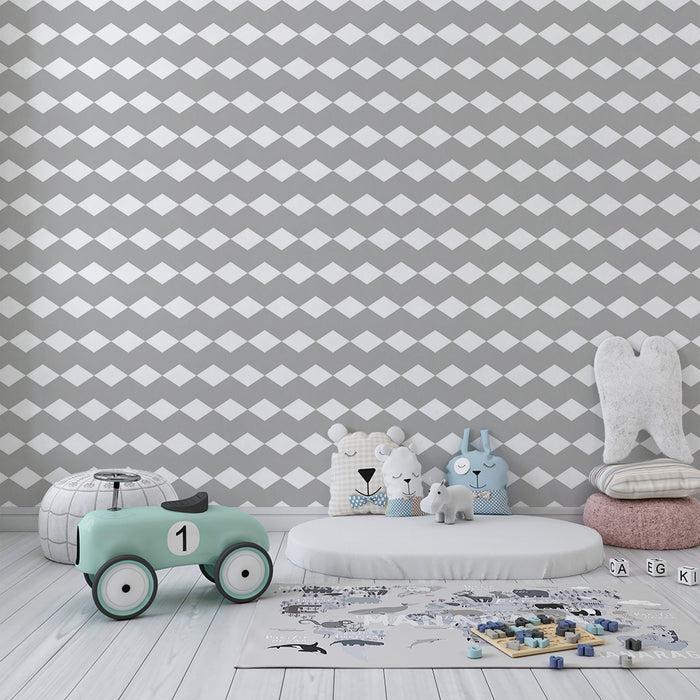 Beebitoosapapier | Elegantne hallmust-valge rombimustriga