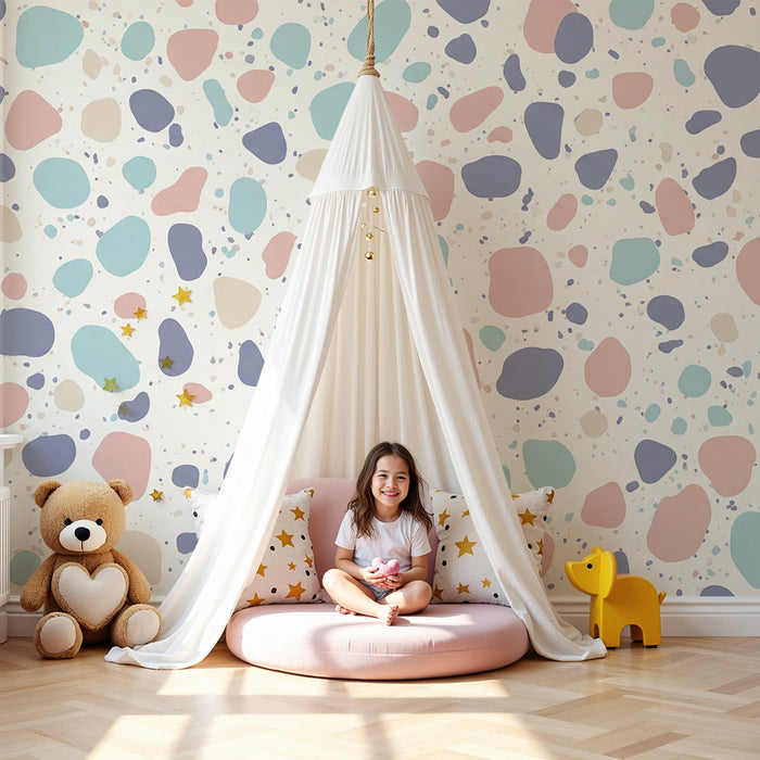 Baby room wallpaper | Soft pastel abstract patterns