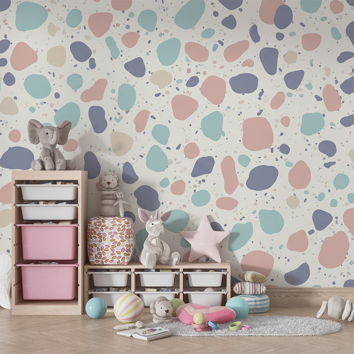 Baby room wallpaper | Soft pastel abstract patterns
