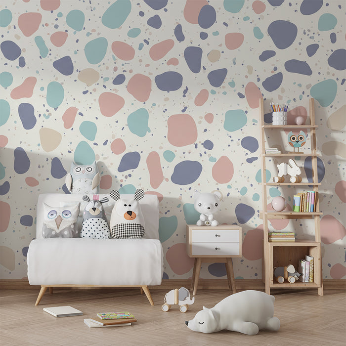 Baby room wallpaper | Soft pastel abstract patterns