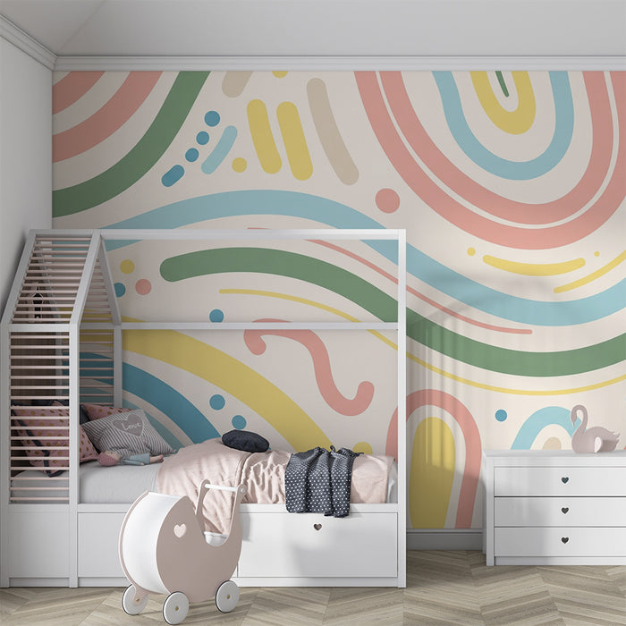 Tapet pentru camera de copii | Modele abstracte colorate și ludice pentru a trezi imaginația