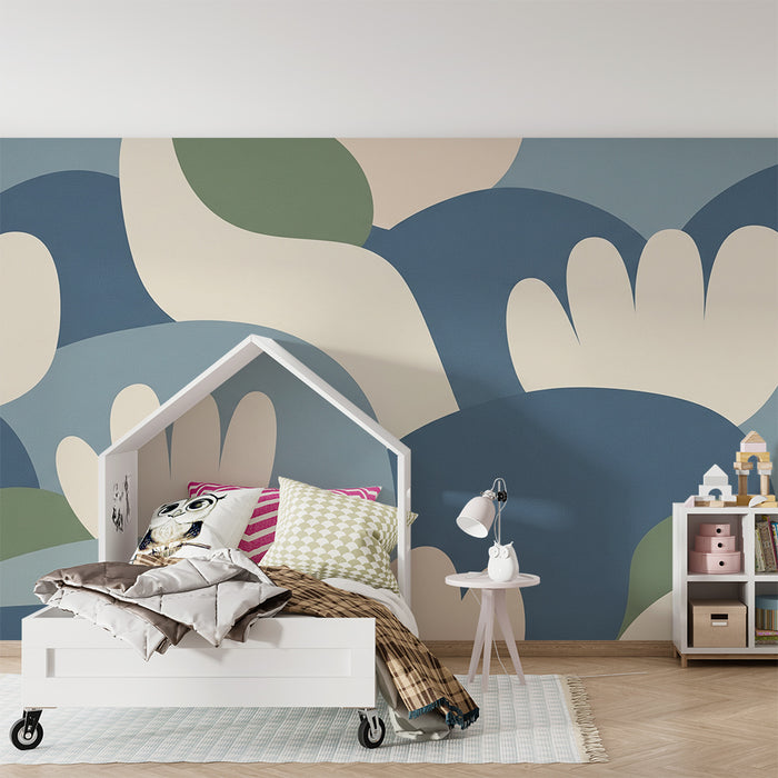 Tapet camera bebeluși | Modele abstracte de forme moi și culori liniștitoare