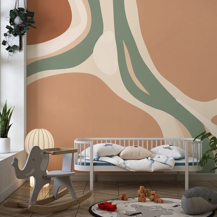 Tapety dla dzieci | Abstrakcyjne wzory w ziemiastych i delikatnych tonacjach
