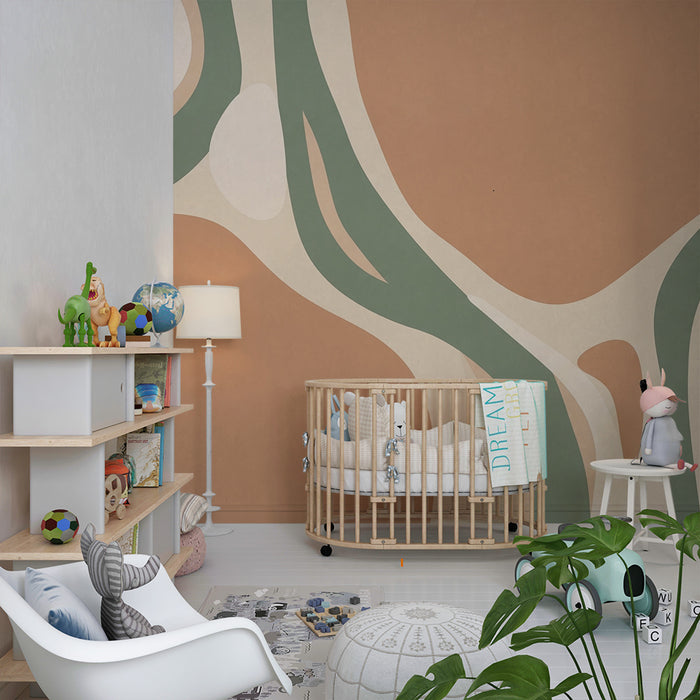 Tapety dla dzieci | Abstrakcyjne wzory w ziemiastych i delikatnych tonacjach