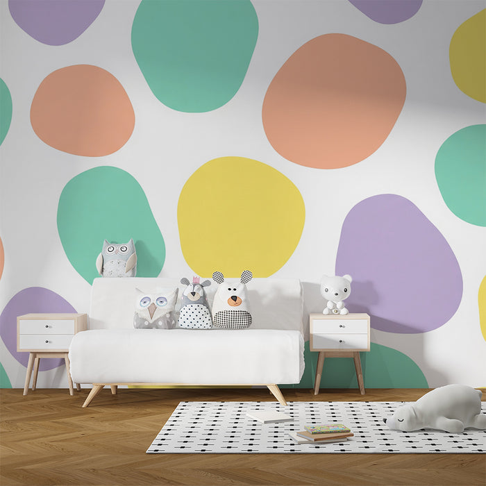 Tapet pentru camera copilului | Modele colorate și forme organice pentru un decor jucăuș
