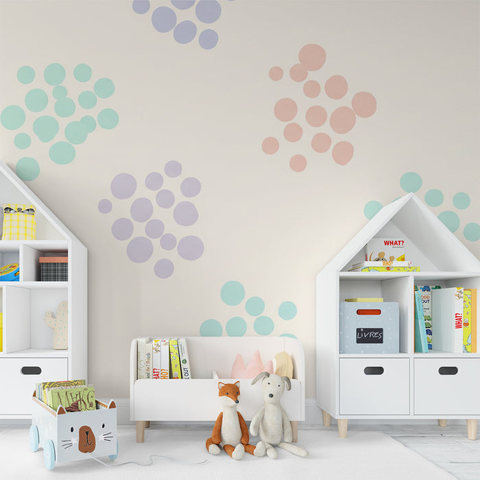 Tapety dla dzieci | Motywy pastelowych baniek na delikatnym tle