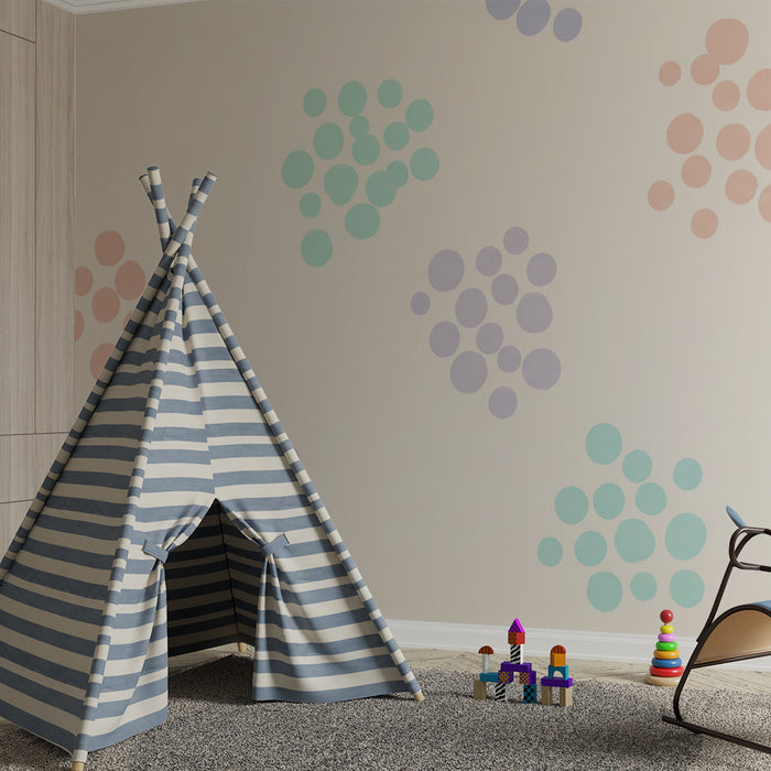 Tapety dla dzieci | Motywy pastelowych baniek na delikatnym tle