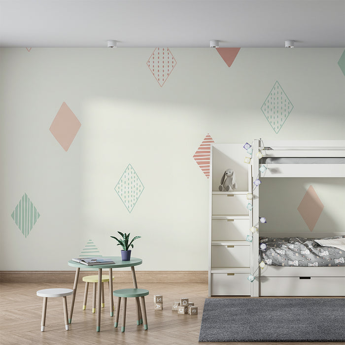 Tapety dla dzieci | Kolorowe romby na delikatnym tle