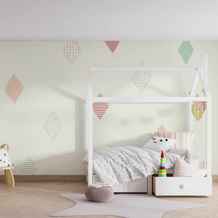 Tapety dla dzieci | Kolorowe romby na delikatnym tle