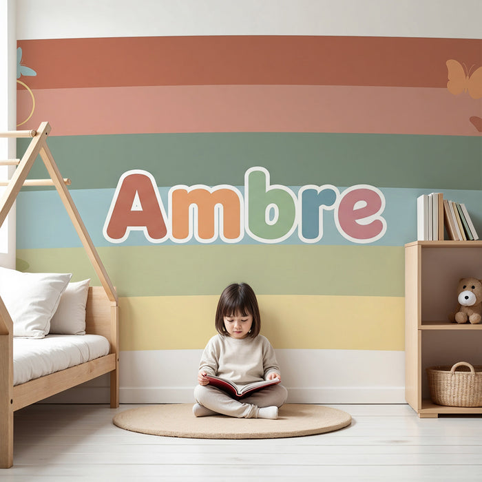 Tapet barnerom | Sommerfuglmønstre og myke farger