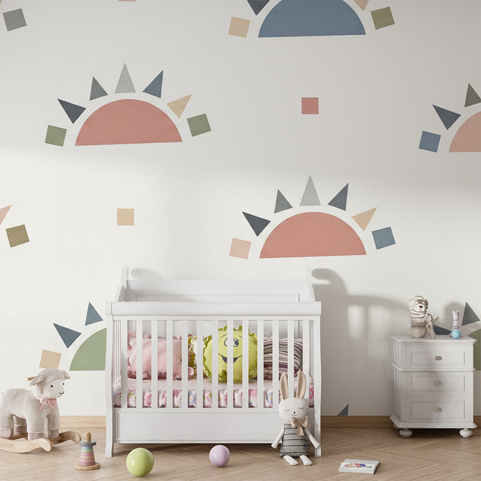 Tapety dla dzieci | Kolorowe i geometryczne wzory słoneczne