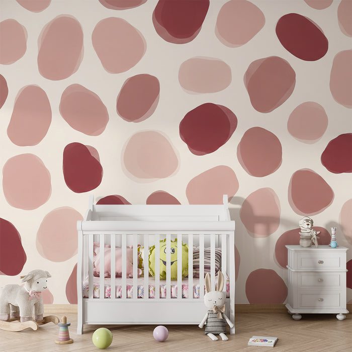 Baba szobai tapéta | Lágy, organikus formák rózsaszín és terrakotta tónusokban