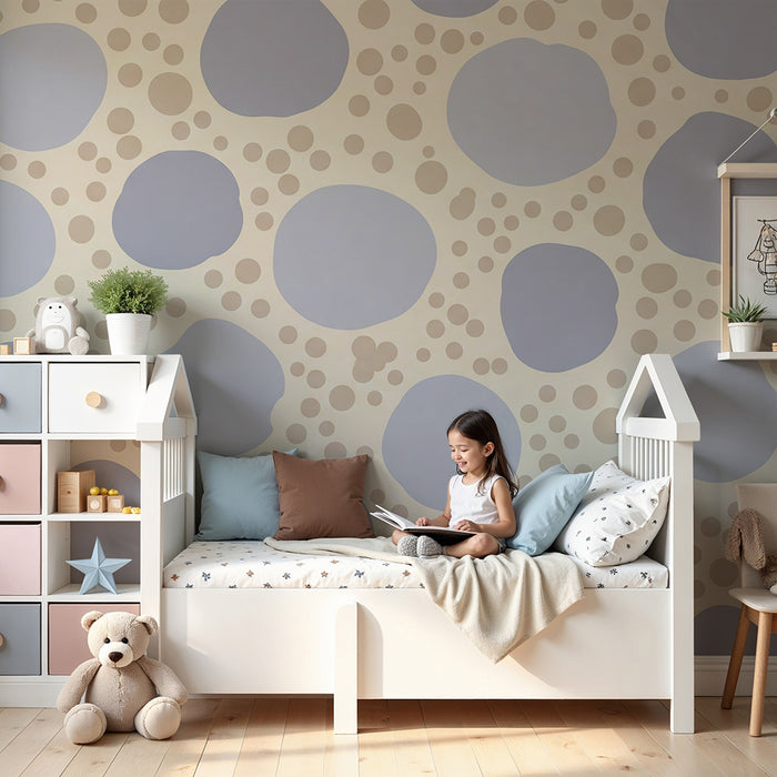Baby nursery wallpaper | Soft pastel spots and circle patterns