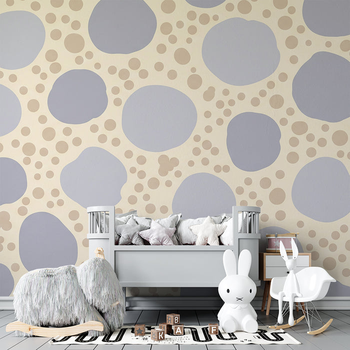 Baby nursery wallpaper | Soft pastel spots and circle patterns