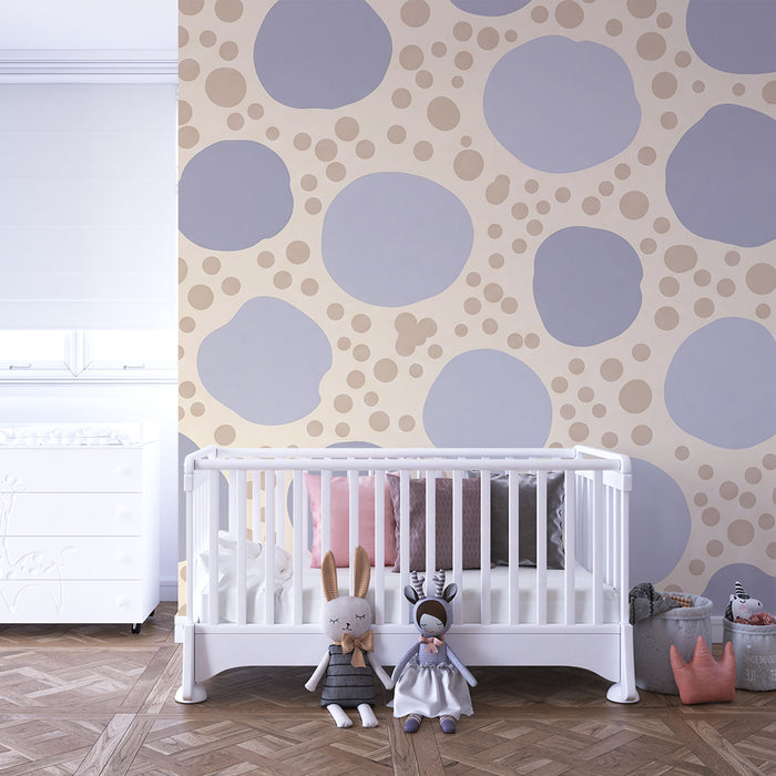 Baby nursery wallpaper | Soft pastel spots and circle patterns