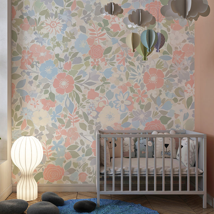 Papier de parede soba beba | Delikatni cvjetni uzorci u pastelnim nijansama