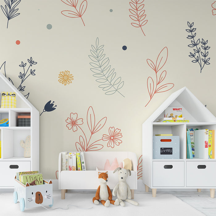 Nursery wallpaper | Delicate floral patterns on a soft background