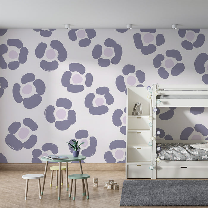 Barnetapet med blomstermotiver | Myke blomster i lilla og lyserosa