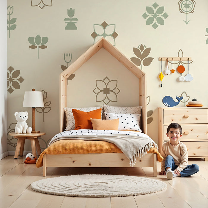 Papier de parede detskej izby | Jemné a upokojujúce kvetinové motívy