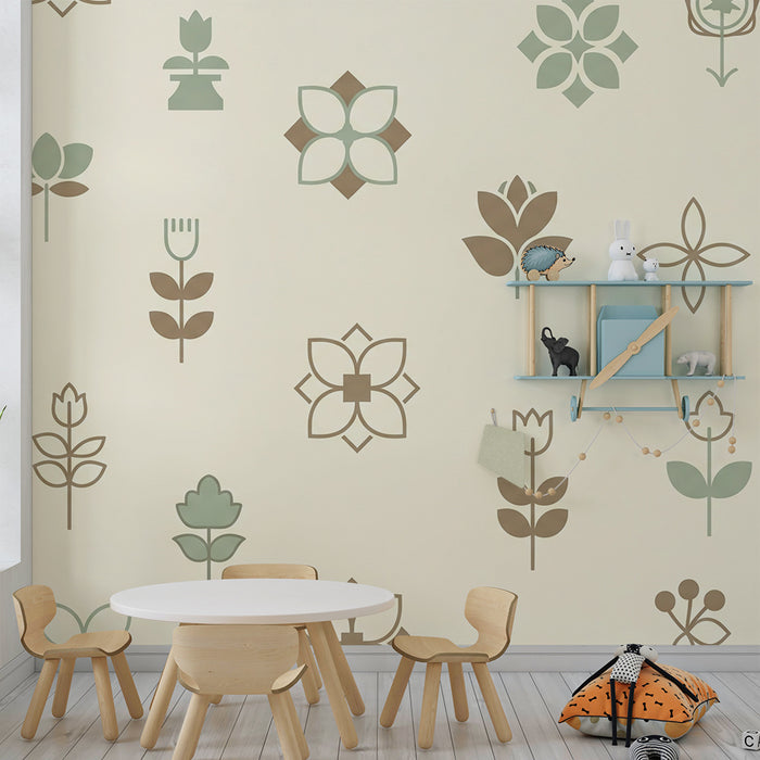 Papier de parede detskej izby | Jemné a upokojujúce kvetinové motívy