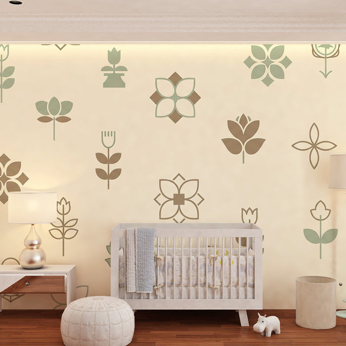 Papier de parede detskej izby | Jemné a upokojujúce kvetinové motívy