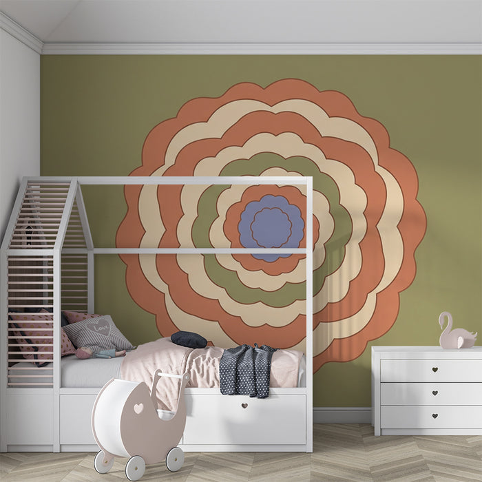 Papier peint chambre bébé | Motifs floraux en dégradé de couleurs douces