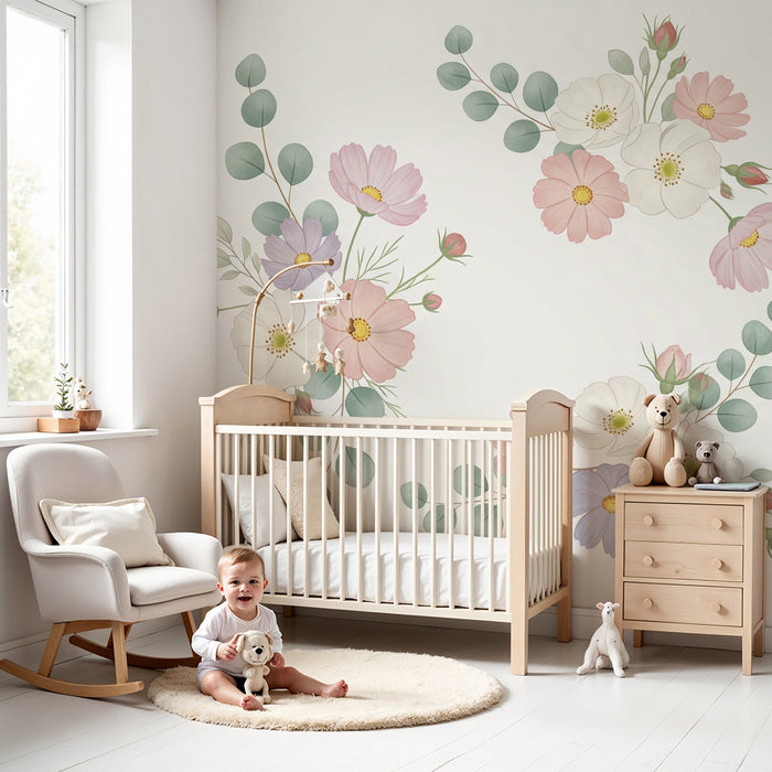 Tapete za dječju sobu | Cvjetni uzorci