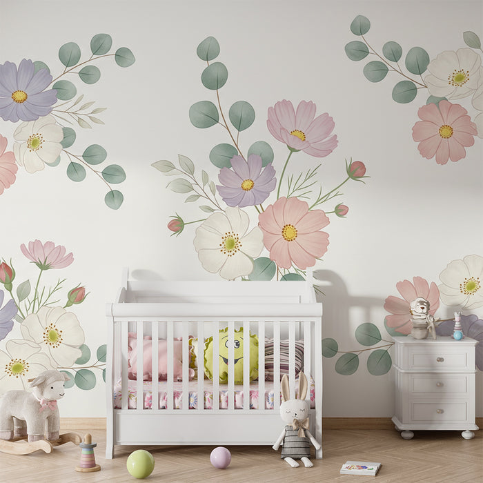 Tapete za dječju sobu | Cvjetni uzorci