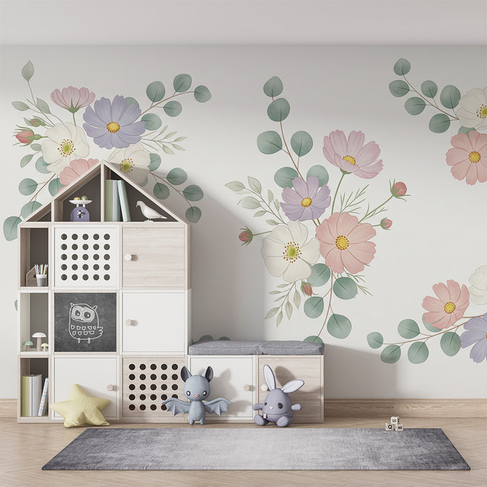 Tapete za dječju sobu | Cvjetni uzorci
