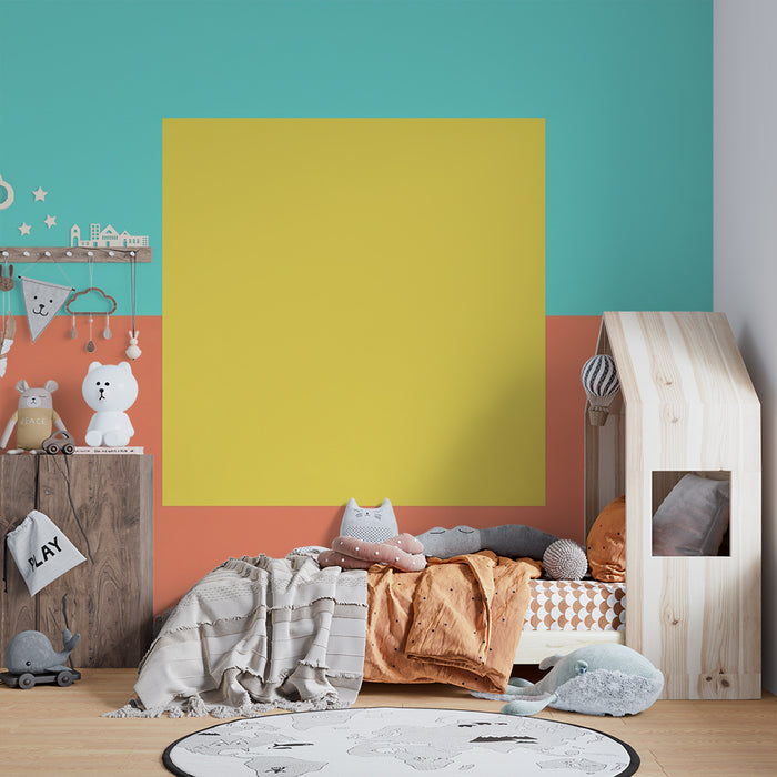 Papel pintado para habitación infantil | Diseños geométricos de colores vivos