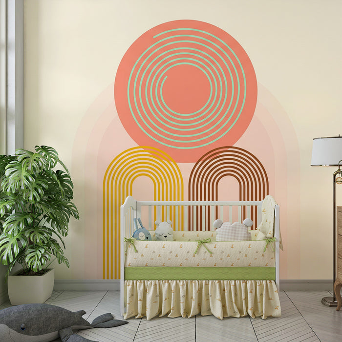 Nursery wallpaper | Soft, colorful geometric patterns