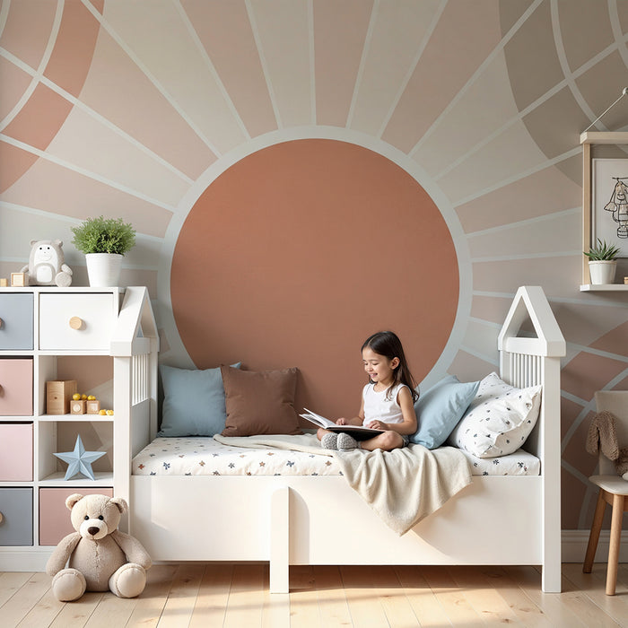 Tapety dla dzieci | Delikatne wzory geometryczne z okręgami i promieniami