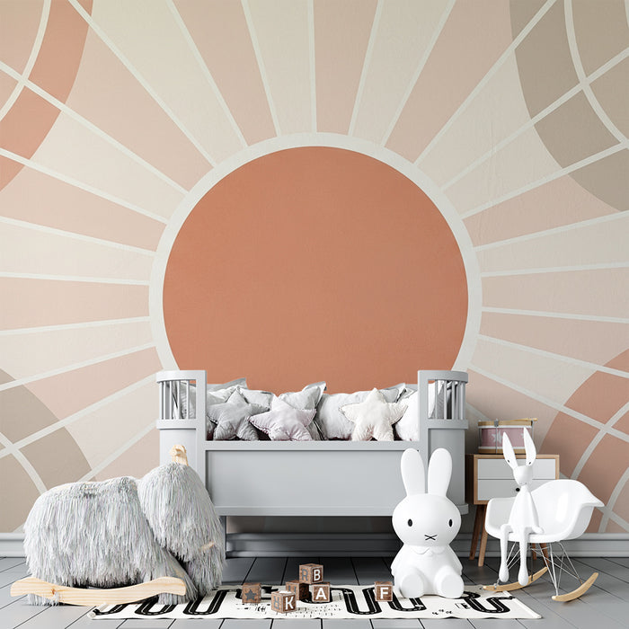 Tapety dla dzieci | Delikatne wzory geometryczne z okręgami i promieniami