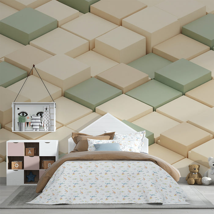 Barntapet | Mjuka geometriska mönster i pastellfärger