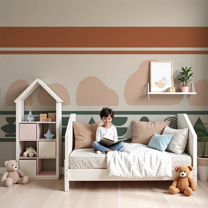 Tapete fürs Babyzimmer | Sanfte und moderne geometrische Muster