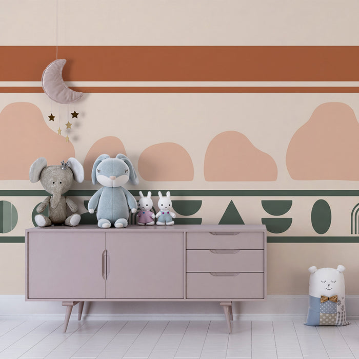 Tapete fürs Babyzimmer | Sanfte und moderne geometrische Muster