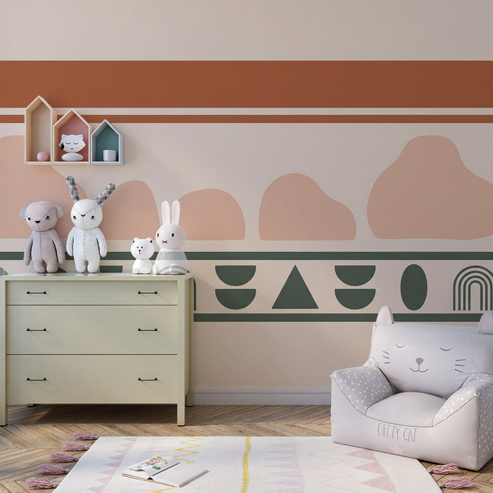Tapete fürs Babyzimmer | Sanfte und moderne geometrische Muster
