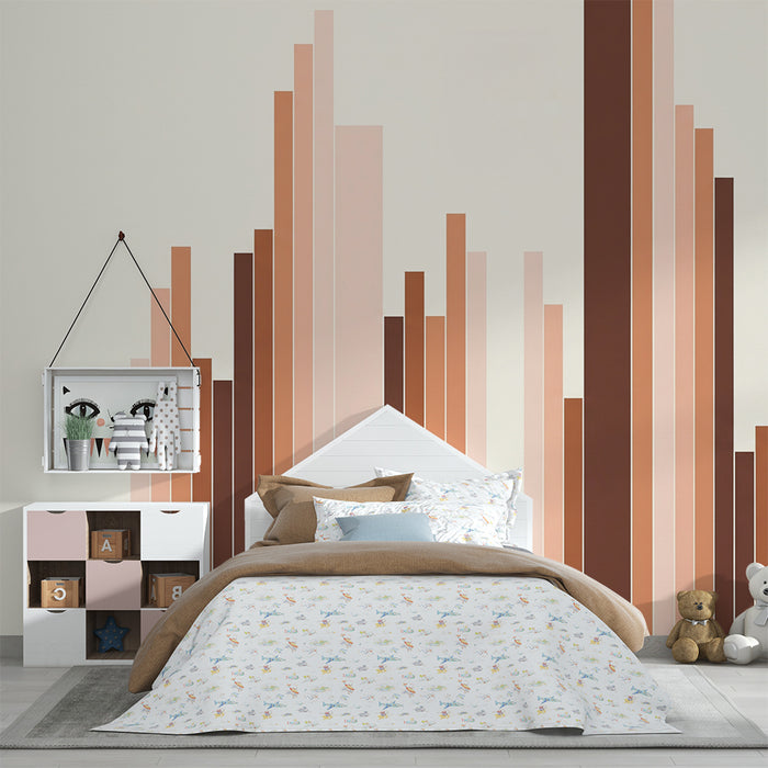 Babyzimmer Tapete | Geometrische Muster in warmen Farbverläufen