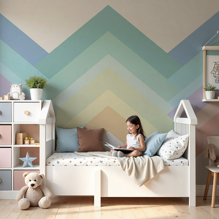 Papel de parede quarto bebê | Geometrični vzorci v pastelnih odtenkih
